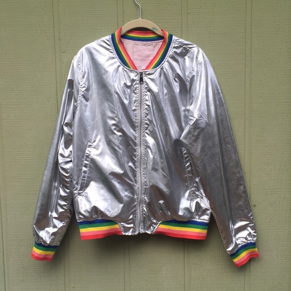 silver rainbow jacket